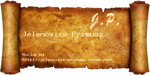 Jelenovics Primusz névjegykártya